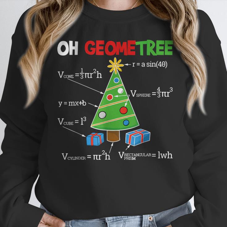 Oh Geometree Christmas Tree Geometry Math Teacher Women Crewneck Sweatshirt, funny design