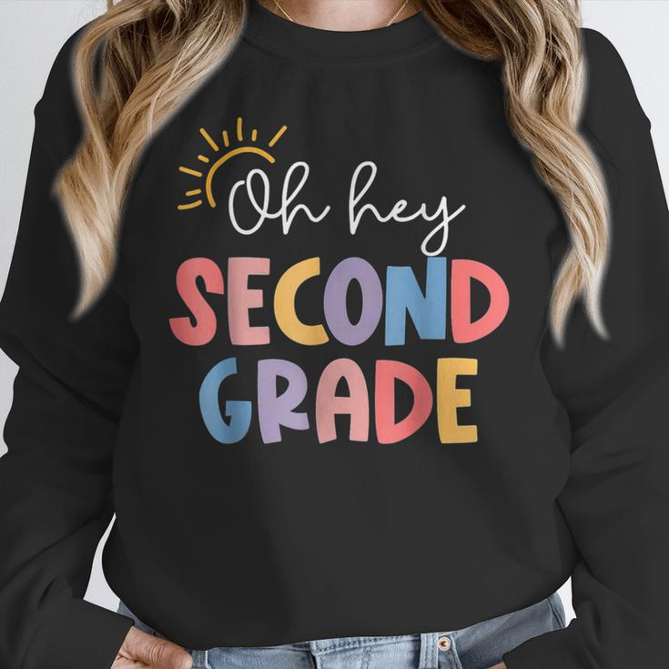 Oh Hey Second Grade First Day Of Teacher Girls Boys Kids Women Crewneck Sweatshirt, First Grade Teacher Gifts, funny design Oh Hey Second Grade First Day Of Teacher Girls Boys Kids Women Crewneck Sweatshirt, First Grade Teacher Gifts, funny design