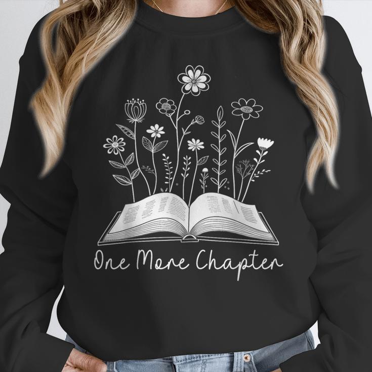 One-More Chapter Wildflower Reading Teacher Library Bookish Women Crewneck Sweatshirt, funny design One-More Chapter Wildflower Reading Teacher Library Bookish Women Crewneck Sweatshirt, funny design