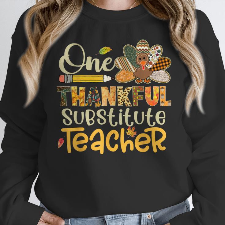 One Thankful Substitute Teacher Turkey Leopard Thanksgiving For Men Women Women Crewneck Sweatshirt, funny design One Thankful Substitute Teacher Turkey Leopard Thanksgiving For Men Women Women Crewneck Sweatshirt, funny design