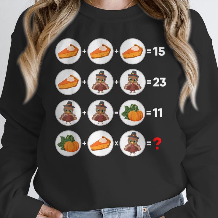 Order Of Operations Math Quiz Game Teacher Thanksgiving Women Crewneck Sweatshirt, funny design