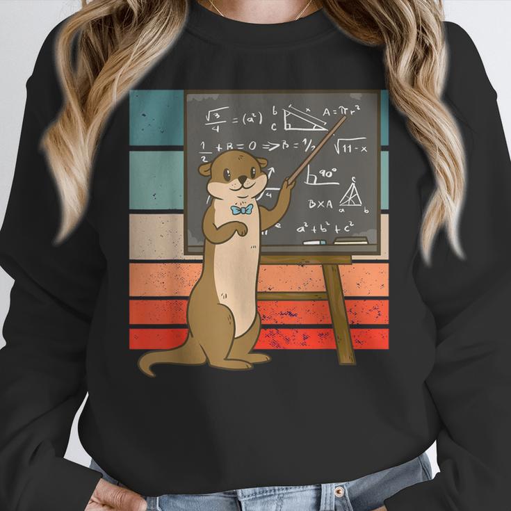 Otter Professor Teacher Teaching Maths Mathematics Women Crewneck Sweatshirt, funny design Otter Professor Teacher Teaching Maths Mathematics Women Crewneck Sweatshirt, funny design