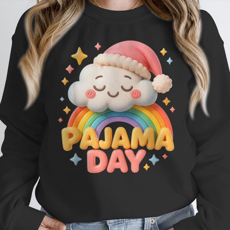 Pajama Day School Spirit Week Sleepy Cloud Teacher Student Women Crewneck Sweatshirt, funny design Pajama Day School Spirit Week Sleepy Cloud Teacher Student Women Crewneck Sweatshirt, funny design