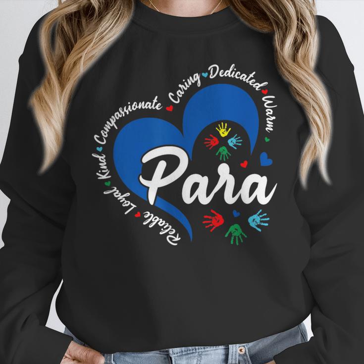 Para Heart Teacher Paraprofessional School Appreciation Women Crewneck Sweatshirt, funny design