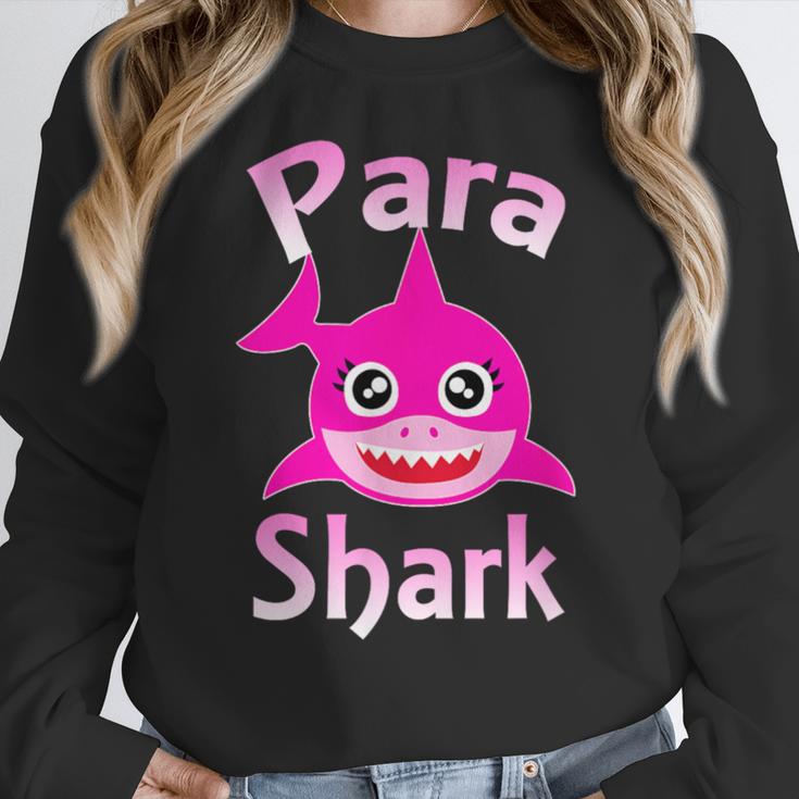 Para Shark Paraprofessional Female Teacher Women Crewneck Sweatshirt, funny design Para Shark Paraprofessional Female Teacher Women Crewneck Sweatshirt, funny design