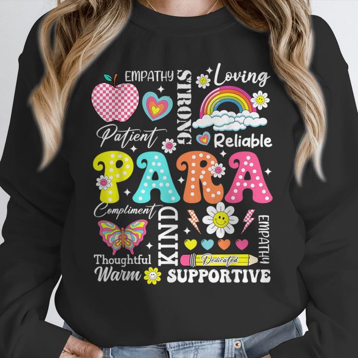 Paras Make It Possible Paraprofessional Paraeducator Teacher Women Crewneck Sweatshirt, funny design Paras Make It Possible Paraprofessional Paraeducator Teacher Women Crewneck Sweatshirt, funny design