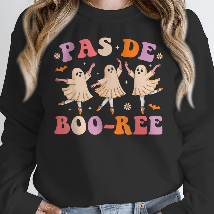 Pas De BOO-Rée Ballet Ghost Dancer Dance Teacher Halloween Women Crewneck Sweatshirt, funny design