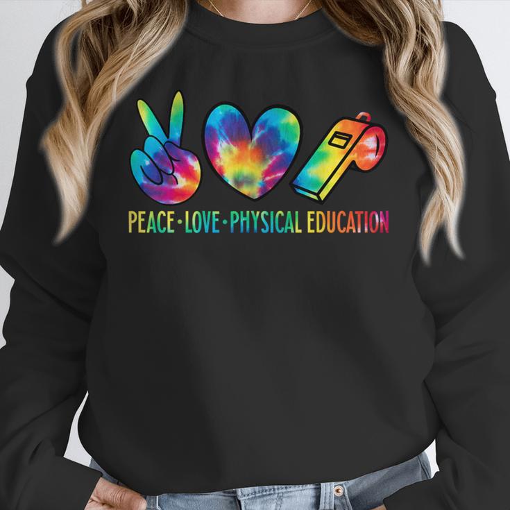 Peace Love Physical Education Tie Dye Sports PE Teacher Women Crewneck Sweatshirt, Pe Teacher Gifts, funny design
