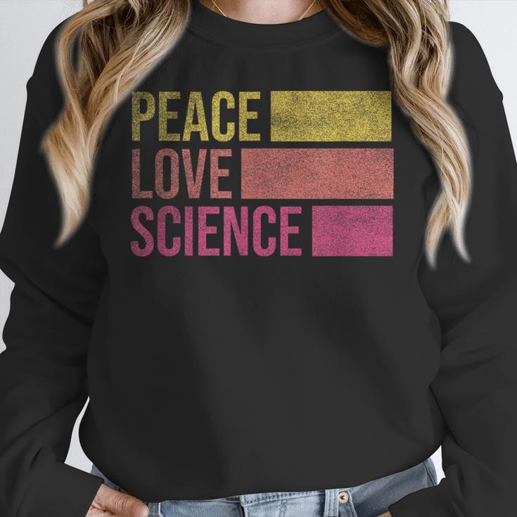 Peace Love Science Lovers Math Chemistry Teacher Women Crewneck Sweatshirt, Science Teacher Gifts, funny design Peace Love Science Lovers Math Chemistry Teacher Women Crewneck Sweatshirt, Science Teacher Gifts, funny design