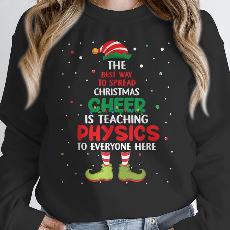 Physics Teacher Christmas Elf Christmas Cheer Women Crewneck Sweatshirt, funny design Physics Teacher Christmas Elf Christmas Cheer Women Crewneck Sweatshirt, funny design
