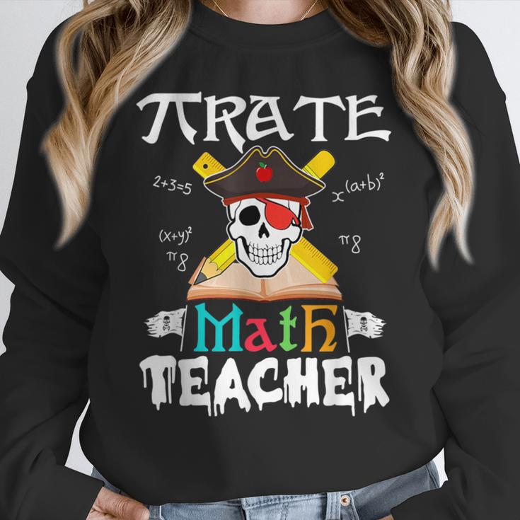 Pirate Math Teacher Skull Pirate Halloween Costume Women Crewneck Sweatshirt, funny design Pirate Math Teacher Skull Pirate Halloween Costume Women Crewneck Sweatshirt, funny design