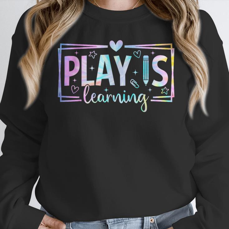 Play Is Learning Kindergarten Teacher Team Women Women Crewneck Sweatshirt, funny design Play Is Learning Kindergarten Teacher Team Women Women Crewneck Sweatshirt, funny design