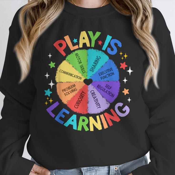 Play Is Learning Teacher Kindergarten For Men Women Kids Women Crewneck Sweatshirt, funny design Play Is Learning Teacher Kindergarten For Men Women Kids Women Crewneck Sweatshirt, funny design