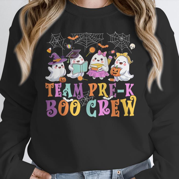 Pre-K Boo Crew Ghost Halloween Teacher Student Women Crewneck Sweatshirt, funny design Pre-K Boo Crew Ghost Halloween Teacher Student Women Crewneck Sweatshirt, funny design