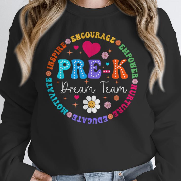 Pre K Dream Team Back To School Boys First Day Teacher Women Crewneck Sweatshirt, funny design Pre K Dream Team Back To School Boys First Day Teacher Women Crewneck Sweatshirt, funny design