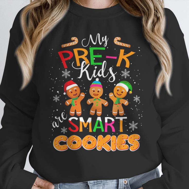 My Pre-K Kids Are Smart Cookies Christmas Teacher Women Crewneck Sweatshirt, funny design