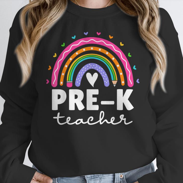 Pre-K Teacher Cute Pre Kindergarten For Teachers Rainbow For Men Women Kids Women Crewneck Sweatshirt, funny design