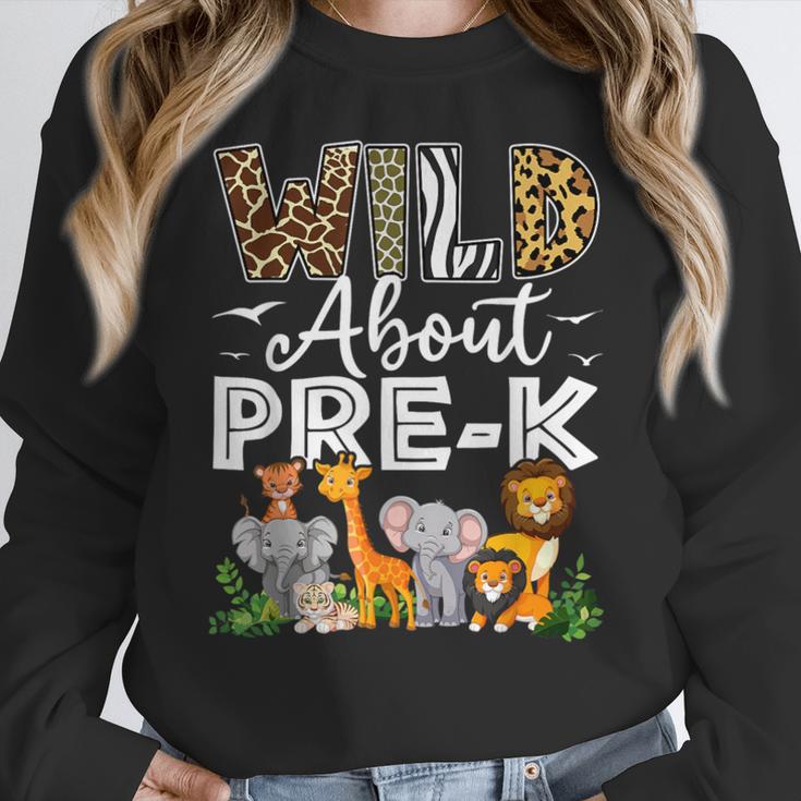 Pre-k Teacher Kids Back To School Wild About Pre-k Women Crewneck Sweatshirt, funny design Pre-k Teacher Kids Back To School Wild About Pre-k Women Crewneck Sweatshirt, funny design