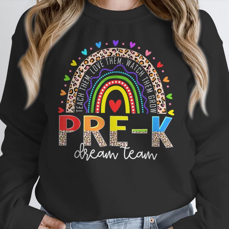 PreK Dream Team Leopard Rainbow Teacher Squad Back To School Women Crewneck Sweatshirt, funny design PreK Dream Team Leopard Rainbow Teacher Squad Back To School Women Crewneck Sweatshirt, funny design