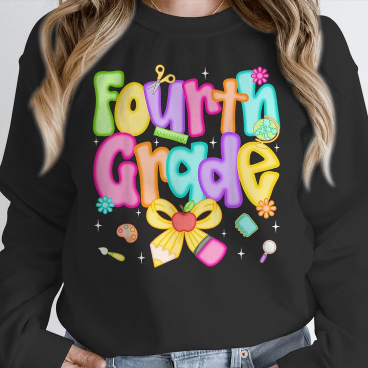 Preppy Fourth Grade Back To School 4th Grade Teacher Girls Women Crewneck Sweatshirt, 4th Grade Teacher Gifts, funny design Preppy Fourth Grade Back To School 4th Grade Teacher Girls Women Crewneck Sweatshirt, 4th Grade Teacher Gifts, funny design