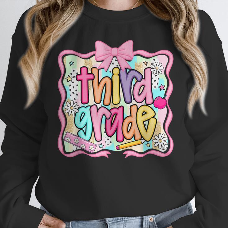Preppy Third Grade Back To School Teacher Girl Kid Women Crewneck Sweatshirt, funny design Preppy Third Grade Back To School Teacher Girl Kid Women Crewneck Sweatshirt, funny design