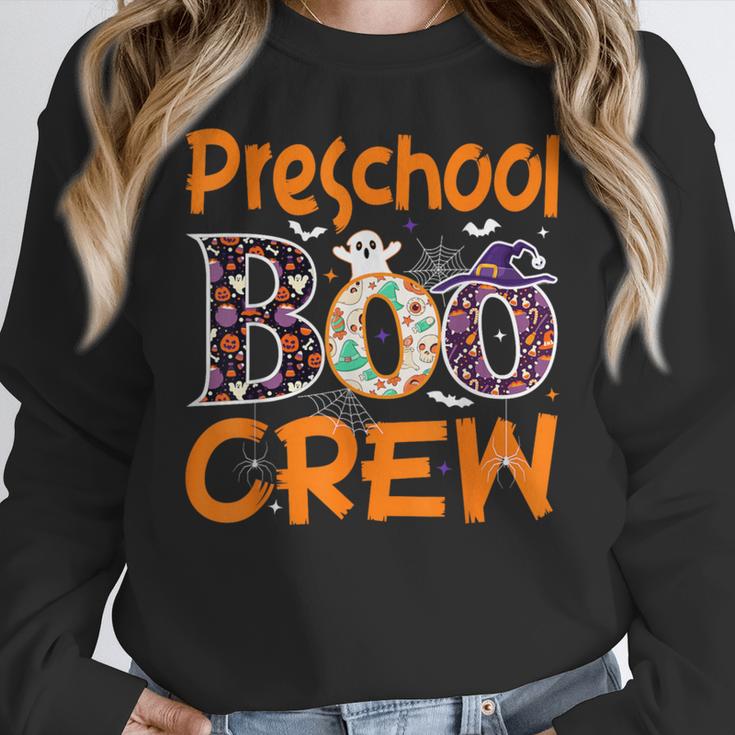 Preschool Boo Crew Preschool Halloween Teacher Women Crewneck Sweatshirt, funny design