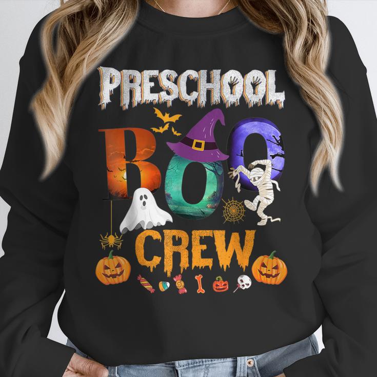 Preschool Boo Crew Teacher Student Halloween Costume Men Women Kids Women Crewneck Sweatshirt, funny design