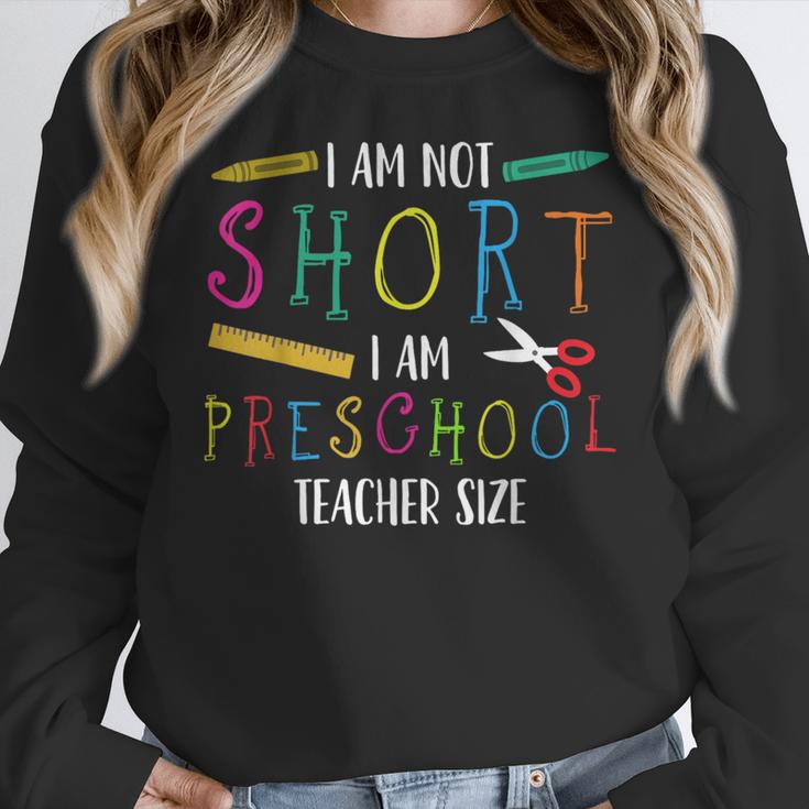 Preschool Teacher Short Pre-K Teacher Women Crewneck Sweatshirt, funny design Preschool Teacher Short Pre-K Teacher Women Crewneck Sweatshirt, funny design