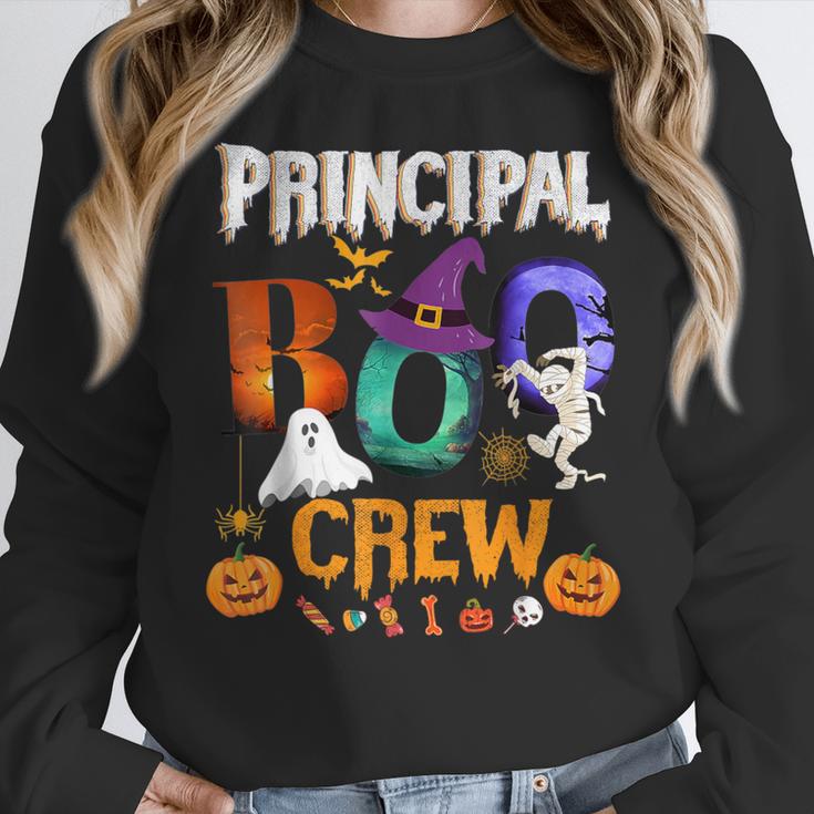 Principal Boo Crew Teacher Student Halloween Costume For Men Women Kids Women Crewneck Sweatshirt, funny design