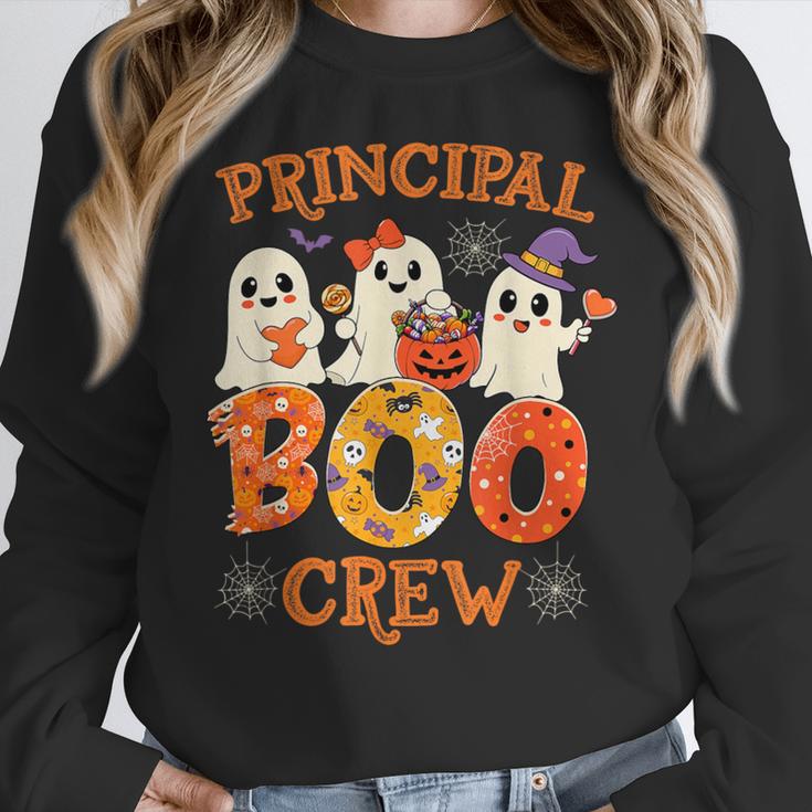 Principal Teacher Boo Crew Halloween Spooky Costume Women Crewneck Sweatshirt, funny design