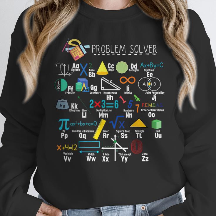 Problem Solver Math Alphabet ABC Teacher Students Women Crewneck Sweatshirt, funny design Problem Solver Math Alphabet ABC Teacher Students Women Crewneck Sweatshirt, funny design