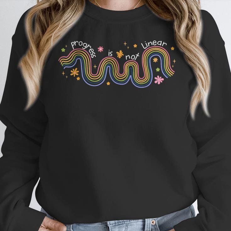 Progress Is Not Linear Sped Ed Special Education Teacher Women Crewneck Sweatshirt, funny design