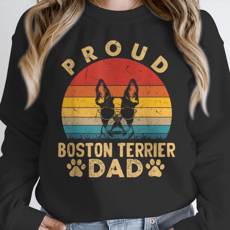 Proud Boston Terrier Dad Dog Owner Fathers Day Men Women Kids Women Crewneck Sweatshirt, Boston Terrier Dad Gifts, funny design