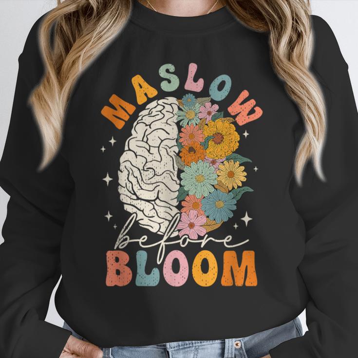 Psychologist Maslow Before Bloom Sped Teacher Classroom Women Crewneck Sweatshirt, funny design Psychologist Maslow Before Bloom Sped Teacher Classroom Women Crewneck Sweatshirt, funny design