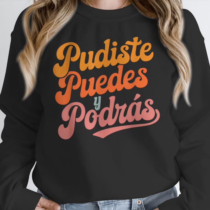 Pudiste Puedes Podras Maestra Spanish Teacher Women Crewneck Sweatshirt, funny design Pudiste Puedes Podras Maestra Spanish Teacher Women Crewneck Sweatshirt, funny design