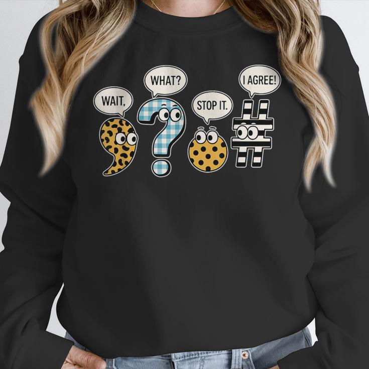 Punctuation English Grammar Teacher Back To School Women Crewneck Sweatshirt, English Teacher Gifts, funny design Punctuation English Grammar Teacher Back To School Women Crewneck Sweatshirt, English Teacher Gifts, funny design