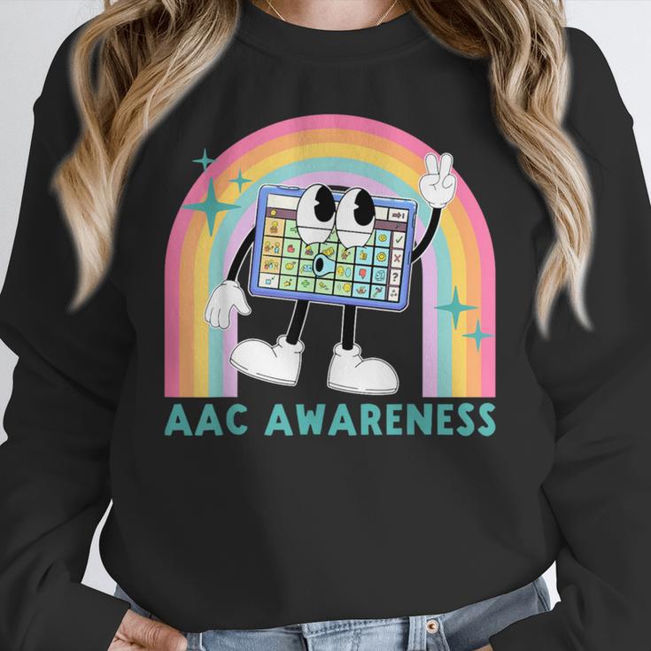 Rainbow AAC Awareness Month SPED Teacher SLP Communication Women Crewneck Sweatshirt, funny design Rainbow AAC Awareness Month SPED Teacher SLP Communication Women Crewneck Sweatshirt, funny design