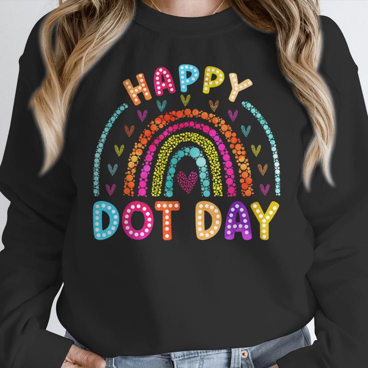 Rainbow Happy Dot Day Shirts Teacher Kids September 15th Women Crewneck Sweatshirt, funny design Rainbow Happy Dot Day Shirts Teacher Kids September 15th Women Crewneck Sweatshirt, funny design