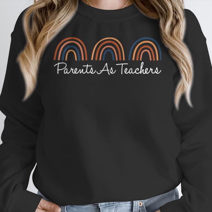 Rainbow Parents As Teachers Early Childhood Educator PAT Women Crewneck Sweatshirt, funny design Rainbow Parents As Teachers Early Childhood Educator PAT Women Crewneck Sweatshirt, funny design