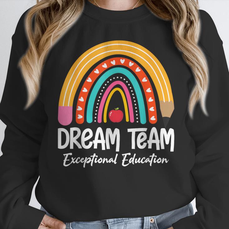 Rainbow Pencil Dream Exceptional Education Team SPED Teacher Women Crewneck Sweatshirt, funny design Rainbow Pencil Dream Exceptional Education Team SPED Teacher Women Crewneck Sweatshirt, funny design