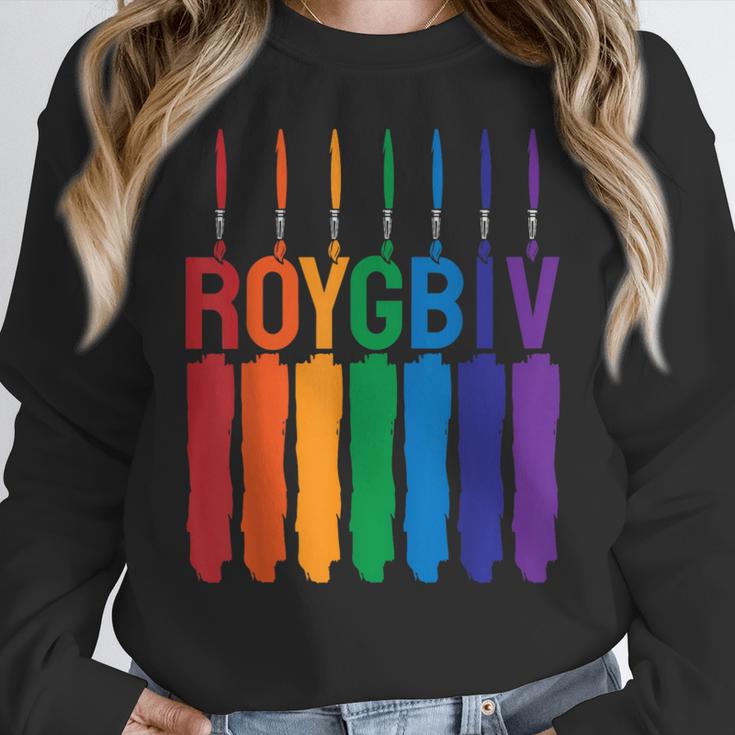 Rainbow Roygbiv Kids Artist Costume Art Teacher Women Crewneck Sweatshirt, funny design Rainbow Roygbiv Kids Artist Costume Art Teacher Women Crewneck Sweatshirt, funny design