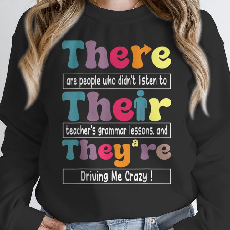 There Their They'Re English Teacher Grammar Memes Women Crewneck Sweatshirt, English Teacher Gifts, funny design There Their They'Re English Teacher Grammar Memes Women Crewneck Sweatshirt, English Teacher Gifts, funny design