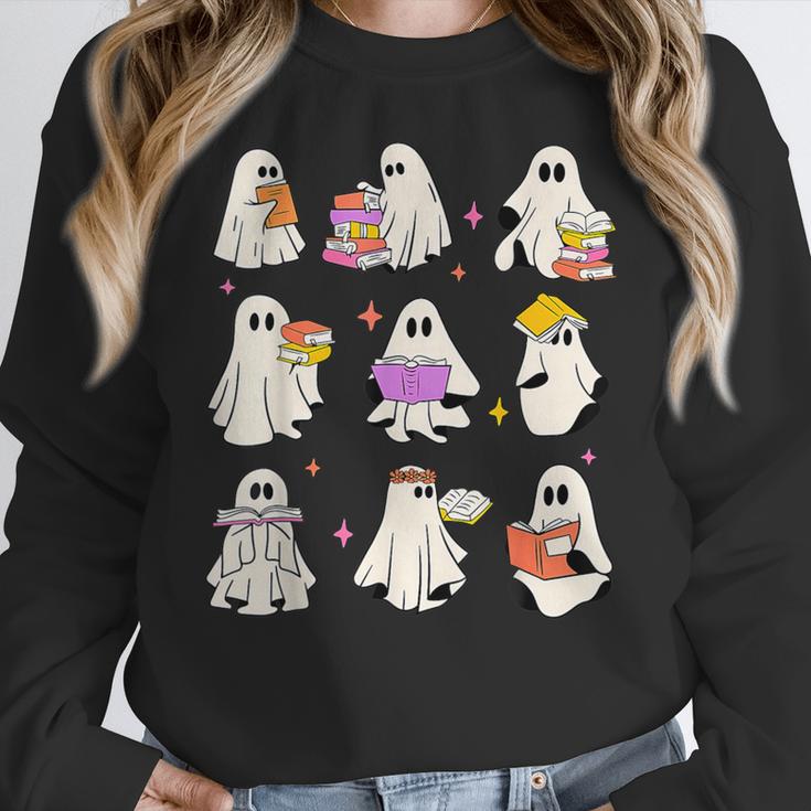 Read More Books Spooky Teacher Halloween Ghost Reading Book Women Crewneck Sweatshirt, funny design Read More Books Spooky Teacher Halloween Ghost Reading Book Women Crewneck Sweatshirt, funny design