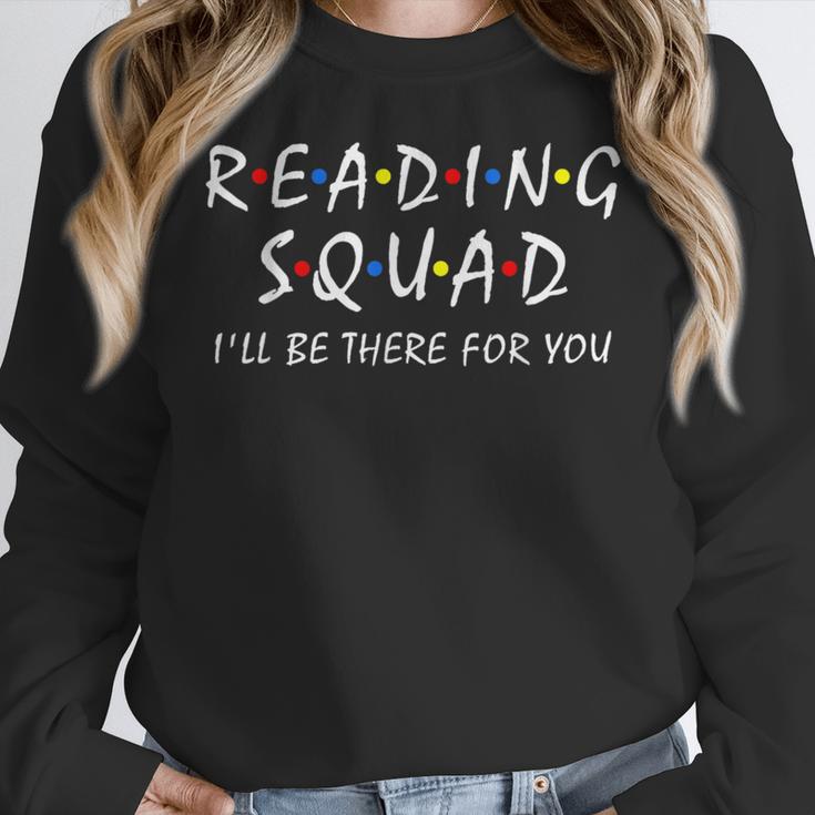 Reading Squad I'Ll Be There For You Reading Lover Teacher Women Crewneck Sweatshirt, funny design Reading Squad I'Ll Be There For You Reading Lover Teacher Women Crewneck Sweatshirt, funny design