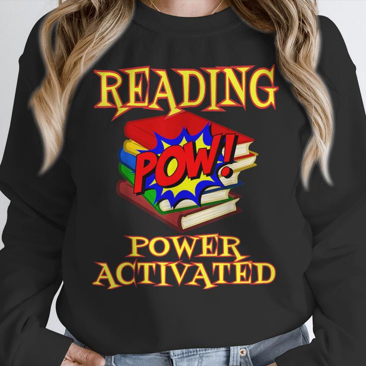 Reading Super Power Activated Superhero Teacher Or Student Men Women Girls Kids Women Crewneck Sweatshirt, Super Teacher Gifts, funny design Reading Super Power Activated Superhero Teacher Or Student Men Women Girls Kids Women Crewneck Sweatshirt, Super Teacher Gifts, funny design