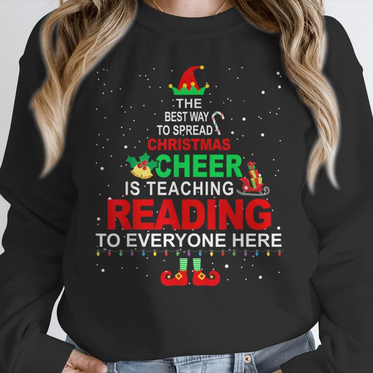 Reading Teacher Christmas Shirt Elf Christmas Cheer For Men Women Women Crewneck Sweatshirt, funny design Reading Teacher Christmas Shirt Elf Christmas Cheer For Men Women Women Crewneck Sweatshirt, funny design