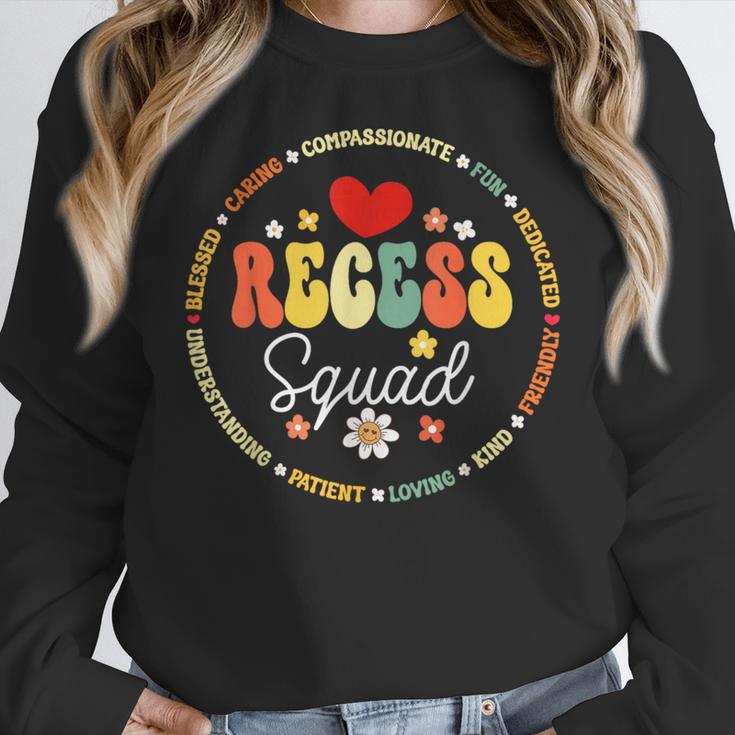 Recess Squad Crew Teachers Students Monitor Back To School Women Crewneck Sweatshirt, funny design