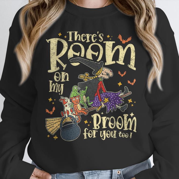 There's Room On My Broom For You Too Teacher Halloween Women Crewneck Sweatshirt, funny design There's Room On My Broom For You Too Teacher Halloween Women Crewneck Sweatshirt, funny design