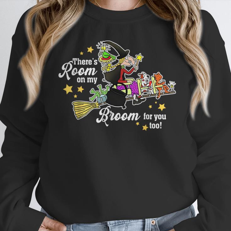 There's Room On My Broom For You Too Teacher Halloween Women Crewneck Sweatshirt, funny design There's Room On My Broom For You Too Teacher Halloween Women Crewneck Sweatshirt, funny design