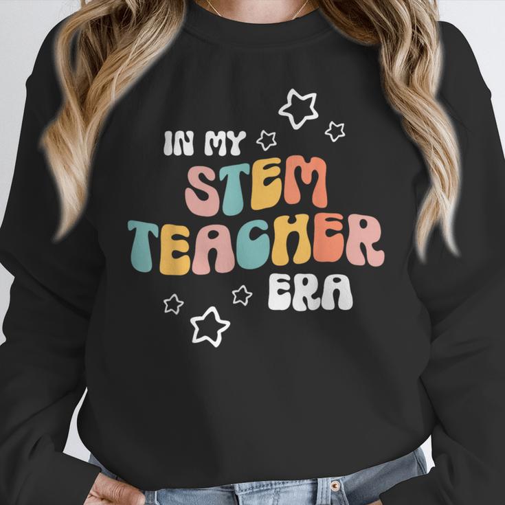 Retro Boho Math Science Professor In My STEM Teacher Era Women Crewneck Sweatshirt, Science Teacher Gifts, funny design
